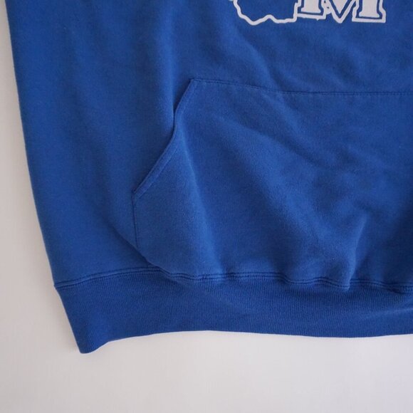 VTG '90S Mountaineer Middle Collegiate Blue Cotton Hoodie Sweatshirt Jerzees XL - Picture 8 of 10